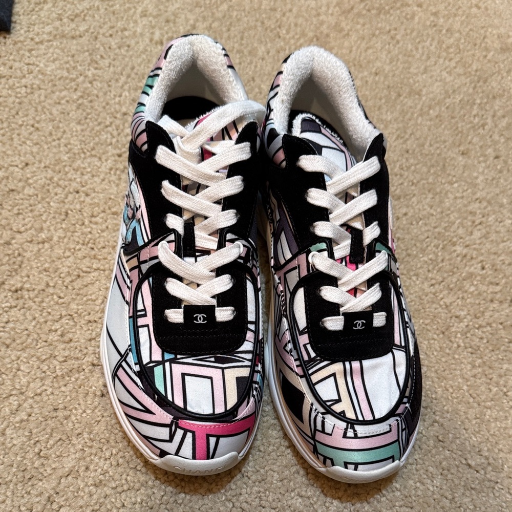 CHANEL Multicolor Graphic Sneakers